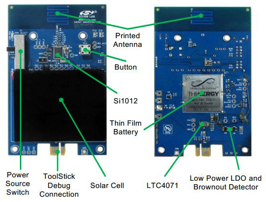 The details of the Silicon Labs Solar Energy Harvesting Board with Thin Film Battery Silicon Labs Solar Energy Harvesting Board